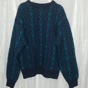 2/$25 or 3/$30 Vintage Chunky Knit Wool Blend Crew Neck Grandpa Sweater SzXL